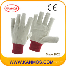 Doble palmed rojo punta taladro algodón industrial mano seguridad trabajo guantes (410012)